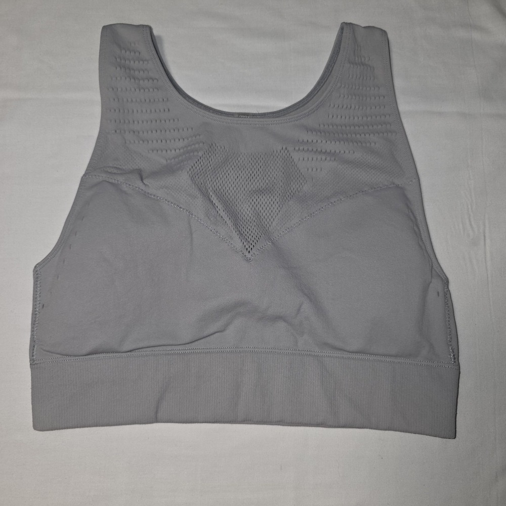 Varley Womens Sports Bra Gray Size L/XL Stretch Adult Nylon